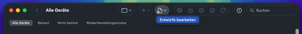 Entwurf in Apple Configurator erstellen
