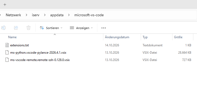 IServ-Freigabe microsoft-vs-code mit mehreren VSIX-Dateien